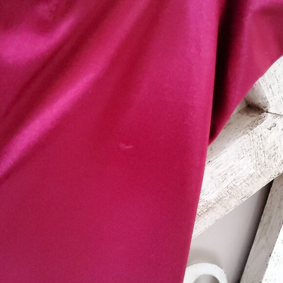 Love Nickie Lew Womens Junior Asymmetric Slit Leg Satin Gown in Burgundy Wine - Picture 12 of 15